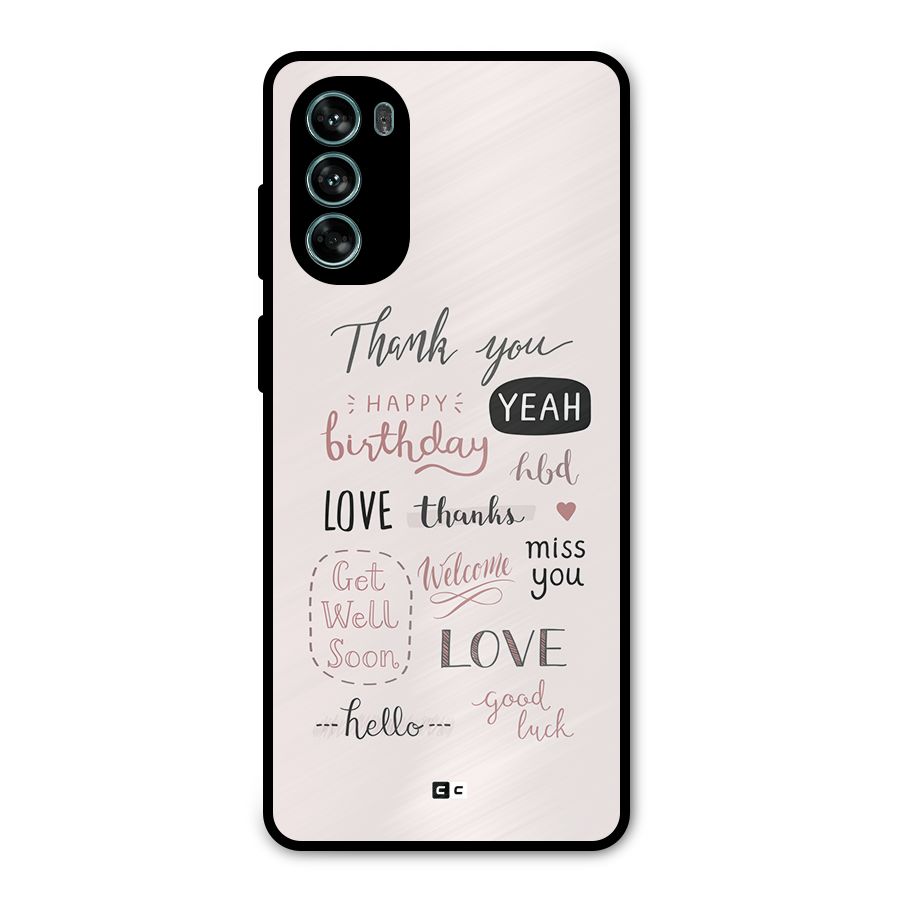 Cute Quotes Metal Back Case for Moto G62