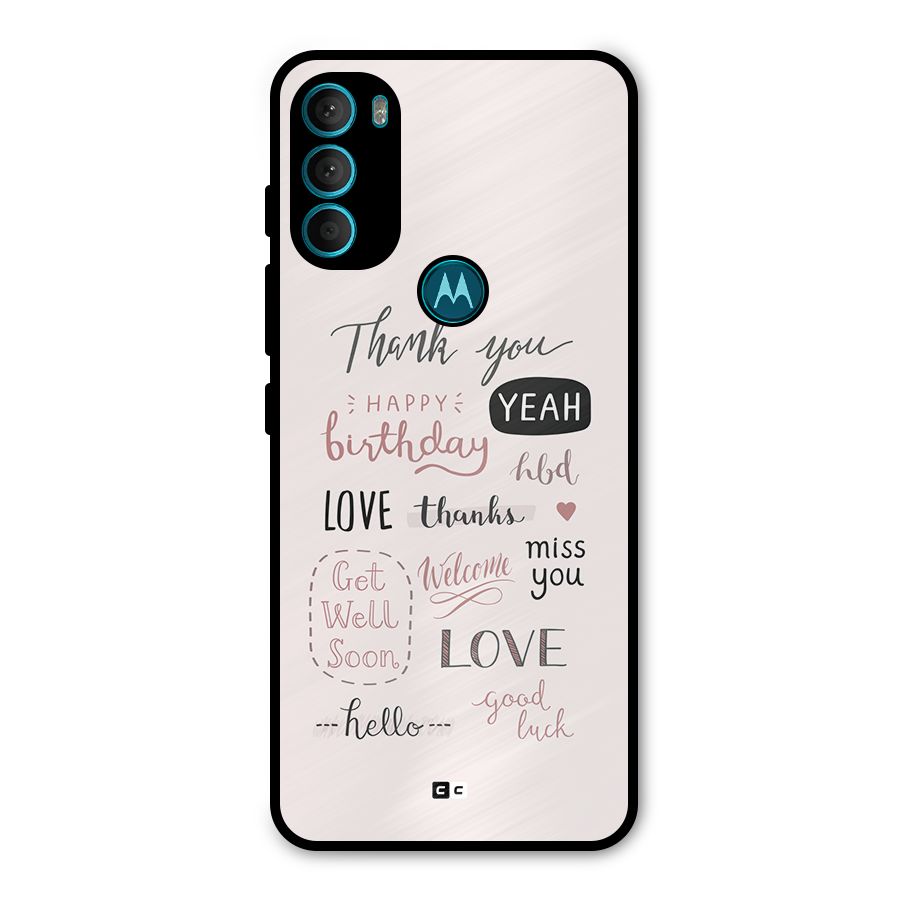 Cute Quotes Metal Back Case for Moto G71 5G