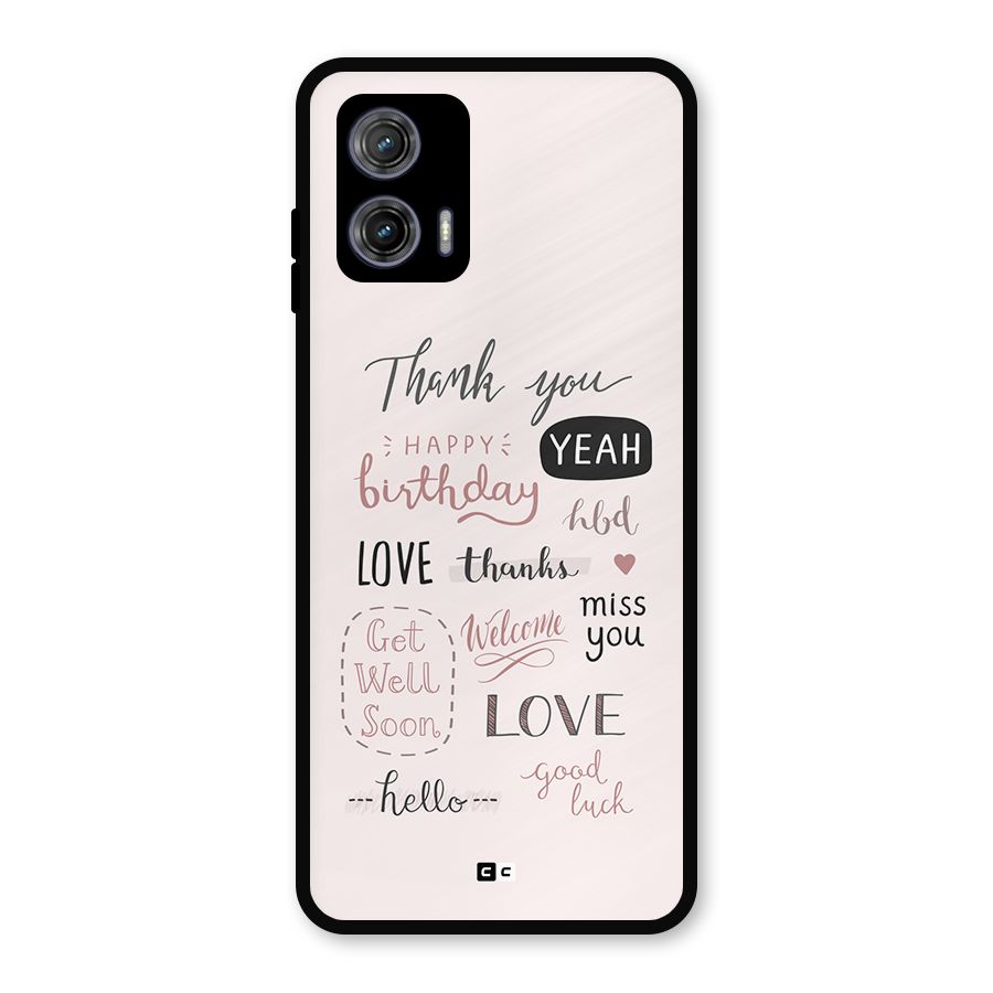 Cute Quotes Metal Back Case for Moto G73