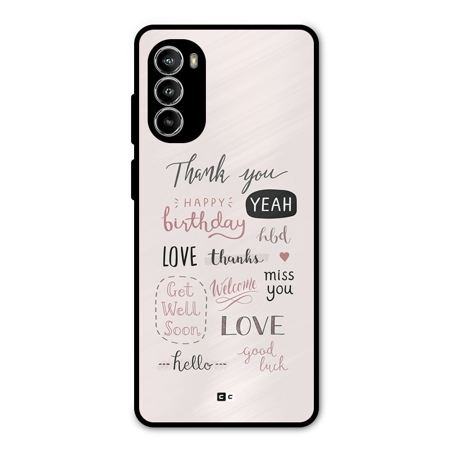 Cute Quotes Metal Back Case for Moto G82