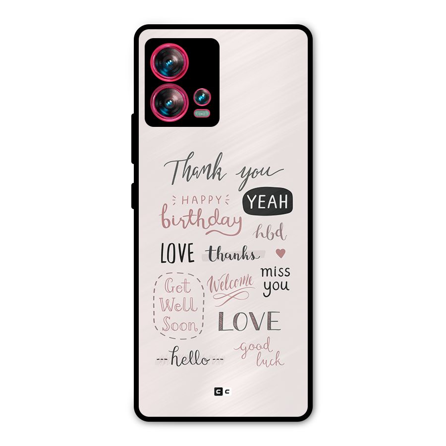 Cute Quotes Metal Back Case for Motorola Edge 30 Fusion
