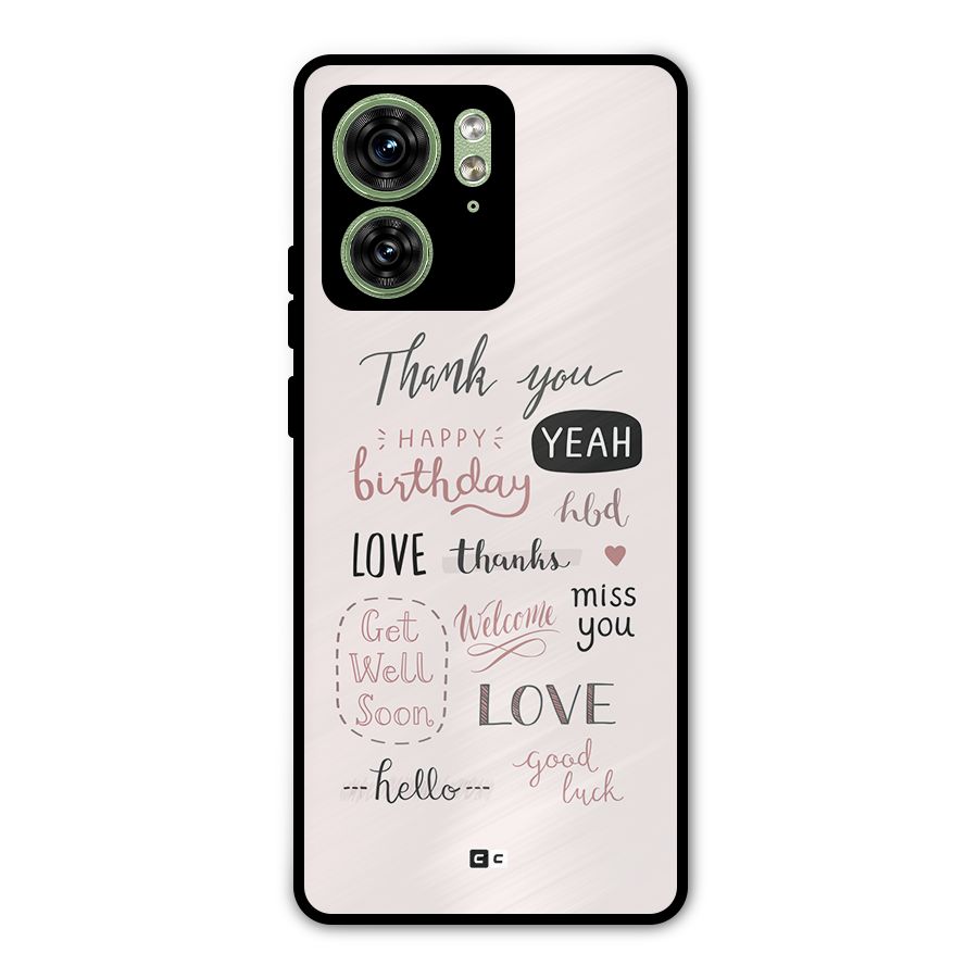 Cute Quotes Metal Back Case for Motorola Edge 40 5G