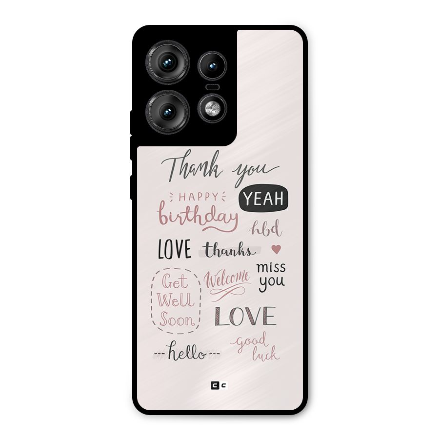 Cute Quotes Metal Back Case for Motorola Edge 50 Pro