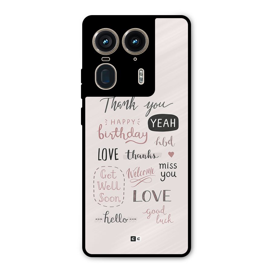 Cute Quotes Metal Back Case for Motorola Edge 50 Ultra