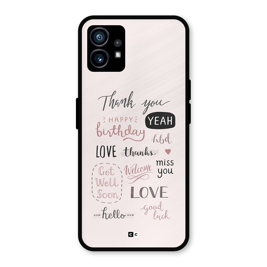 Cute Quotes Metal Back Case for Nothing Phone 1