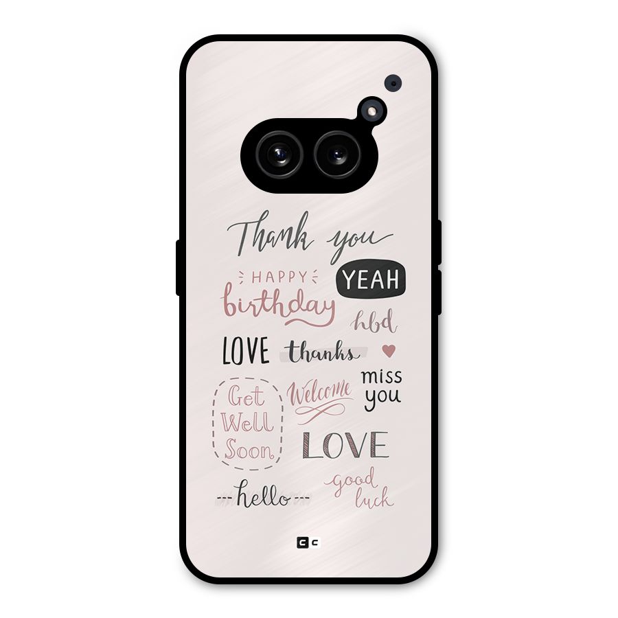 Cute Quotes Metal Back Case for Nothing Phone 2a