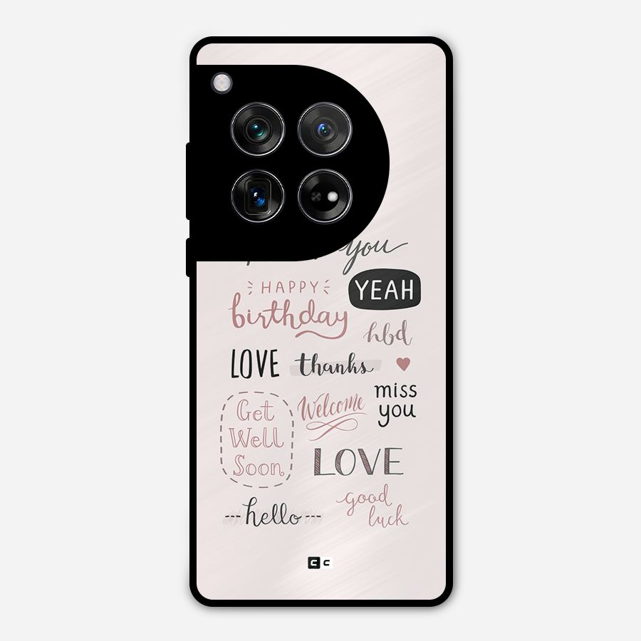 Cute Quotes Metal Back Case for OnePlus 12