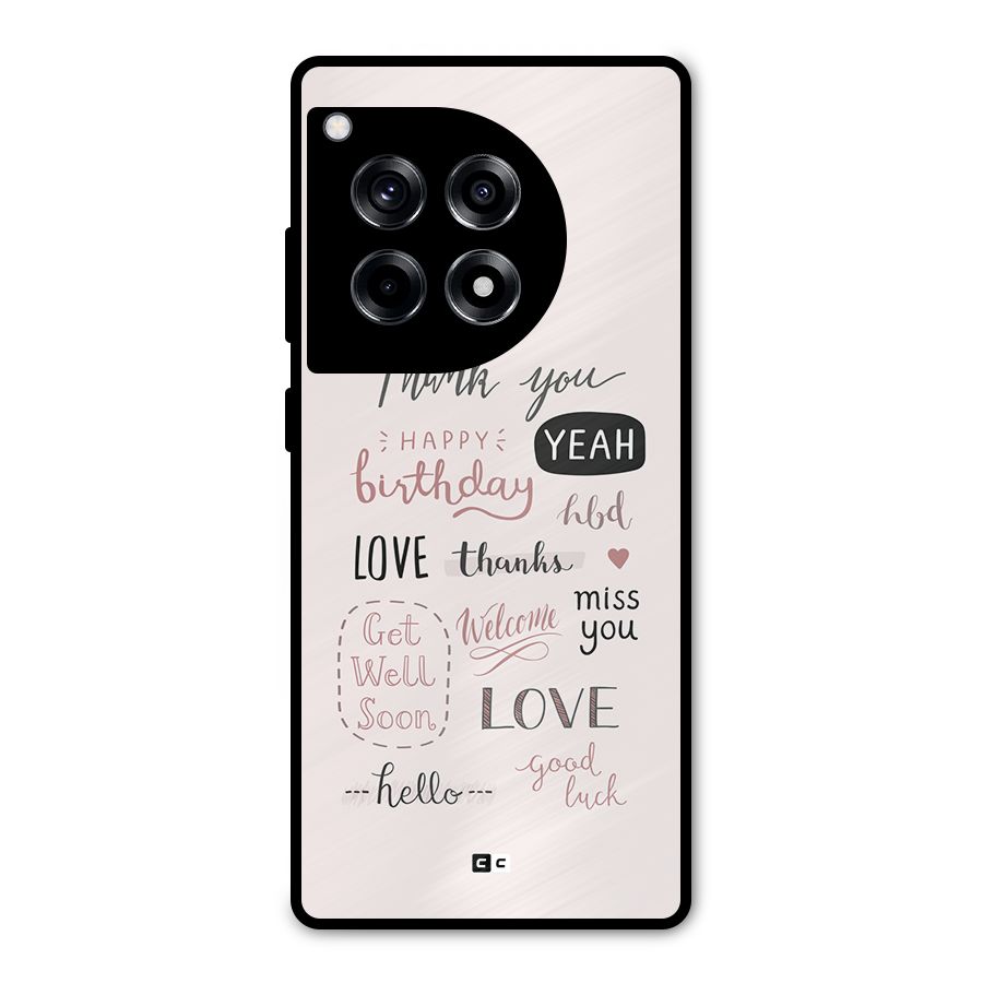 Cute Quotes Metal Back Case for OnePlus 12R