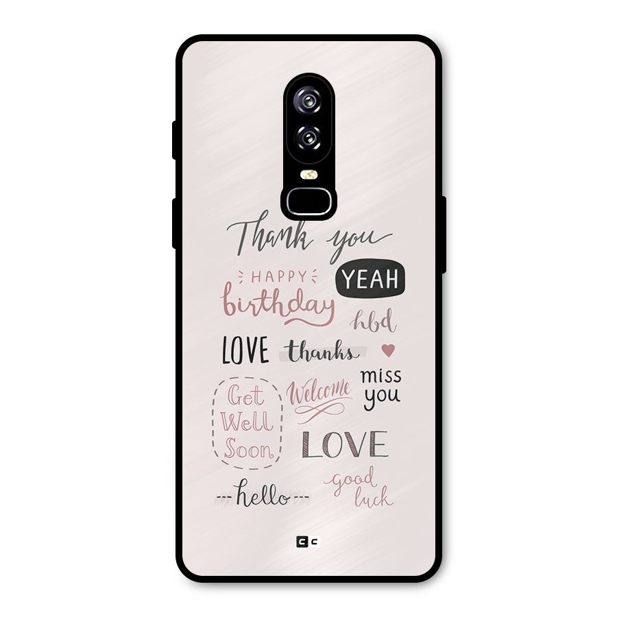 Cute Quotes Metal Back Case for OnePlus 6