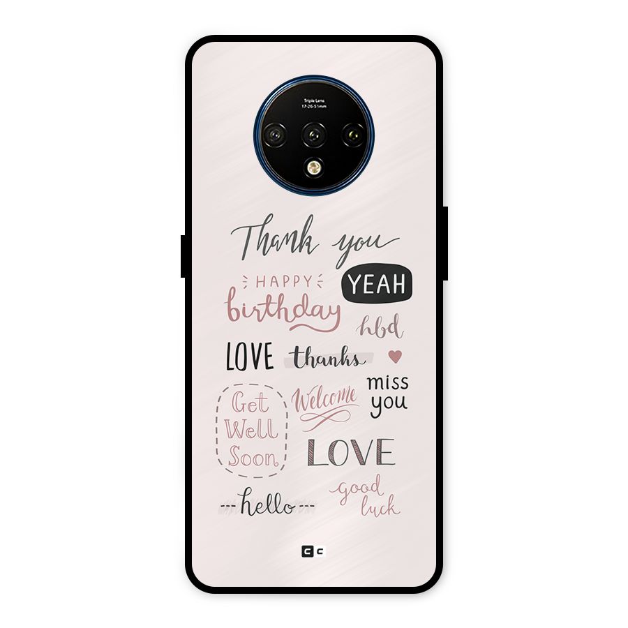 Cute Quotes Metal Back Case for OnePlus 7T