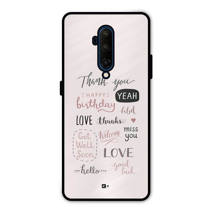 Cute Quotes Metal Back Case for OnePlus 7T Pro