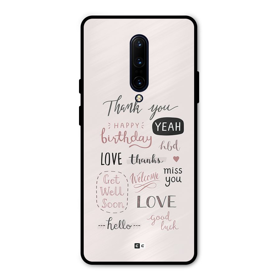 Cute Quotes Metal Back Case for OnePlus 7 Pro
