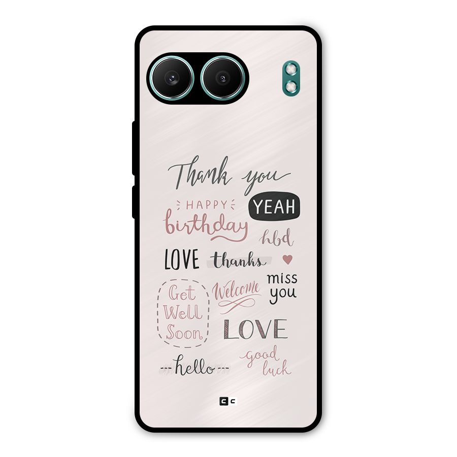 Cute Quotes Metal Back Case for OnePlus Nord 4
