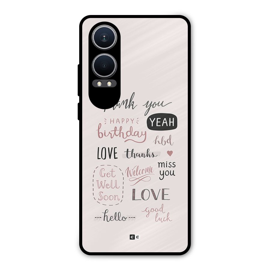Cute Quotes Metal Back Case for OnePlus Nord CE4 Lite