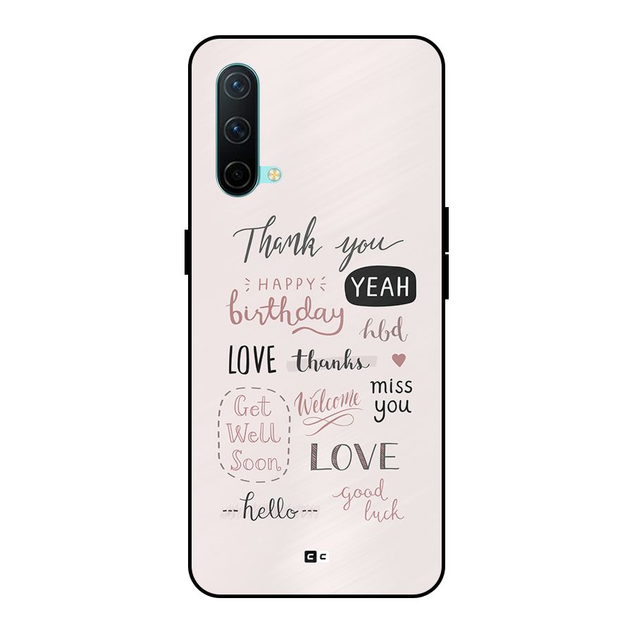 Cute Quotes Metal Back Case for OnePlus Nord CE 5G