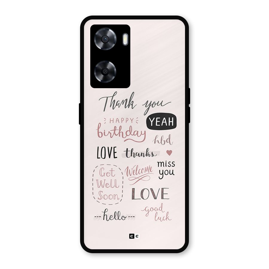 Cute Quotes Metal Back Case for OnePlus Nord N20 SE
