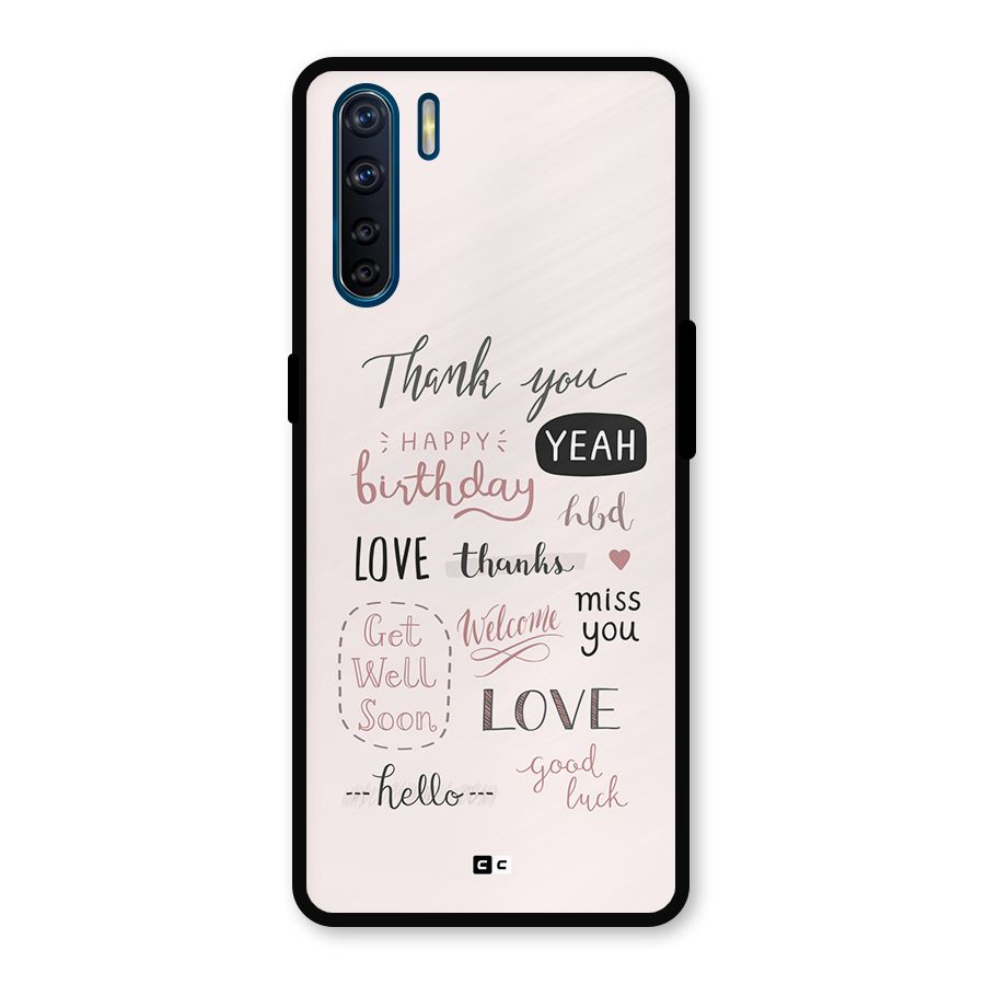 Cute Quotes Metal Back Case for Oppo F15