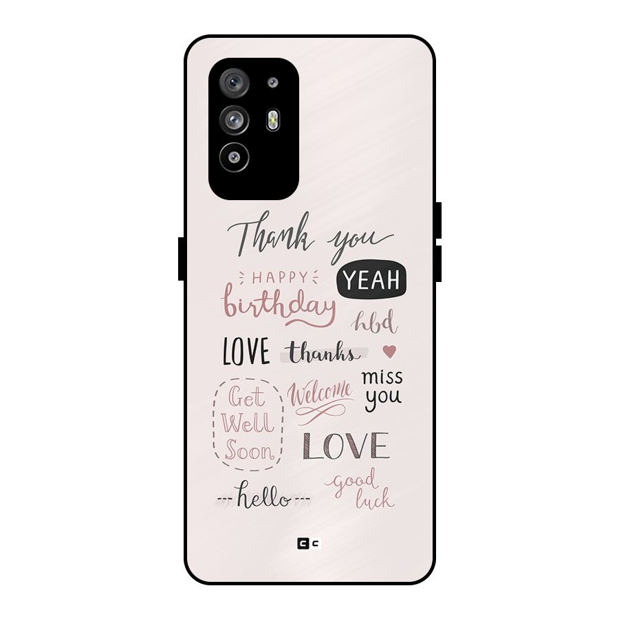Cute Quotes Metal Back Case for Oppo F19 Pro Plus 5G