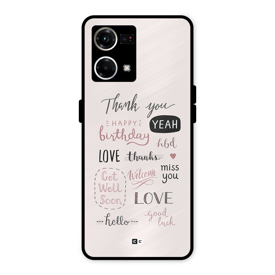 Cute Quotes Metal Back Case for Oppo F21s Pro 4G