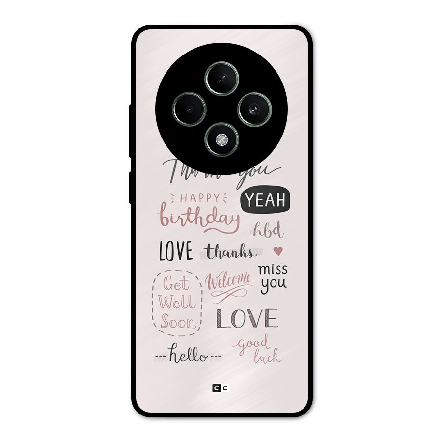 Cute Quotes Metal Back Case for Oppo F27