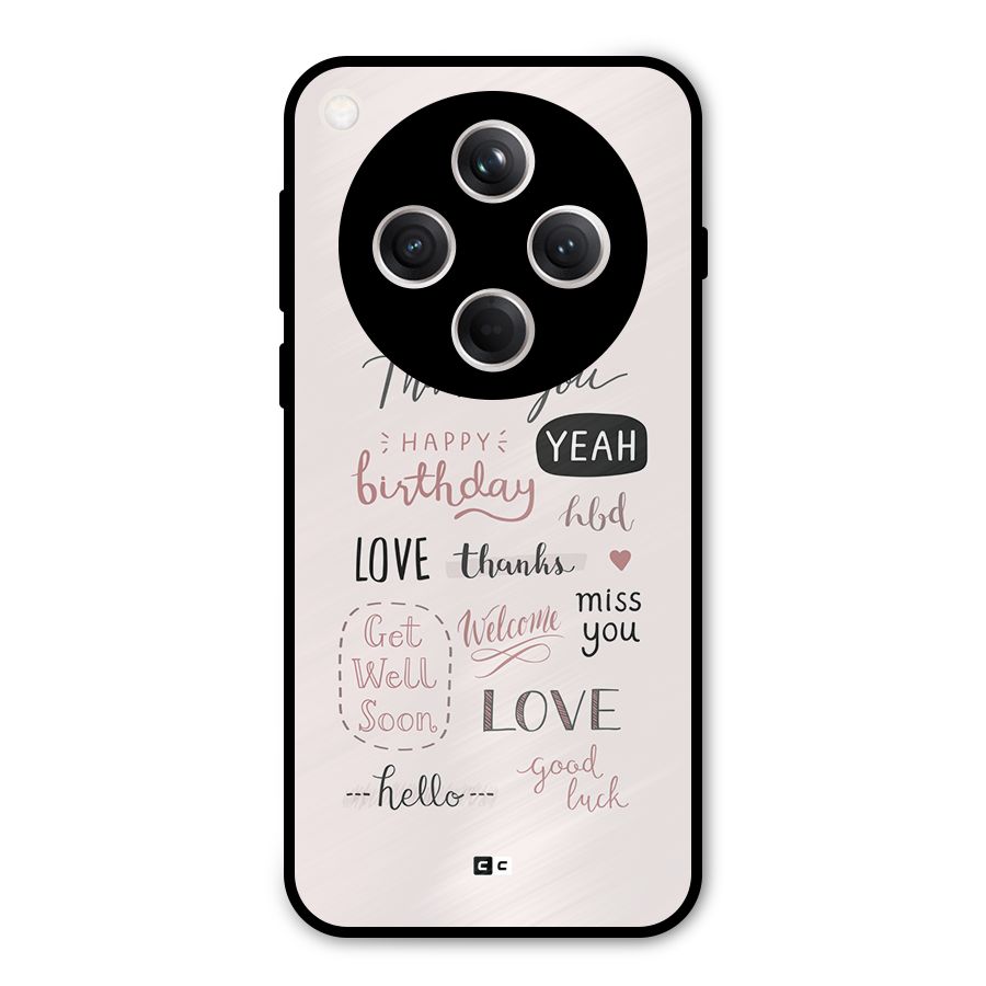 Cute Quotes Metal Back Case for Oppo Find X8