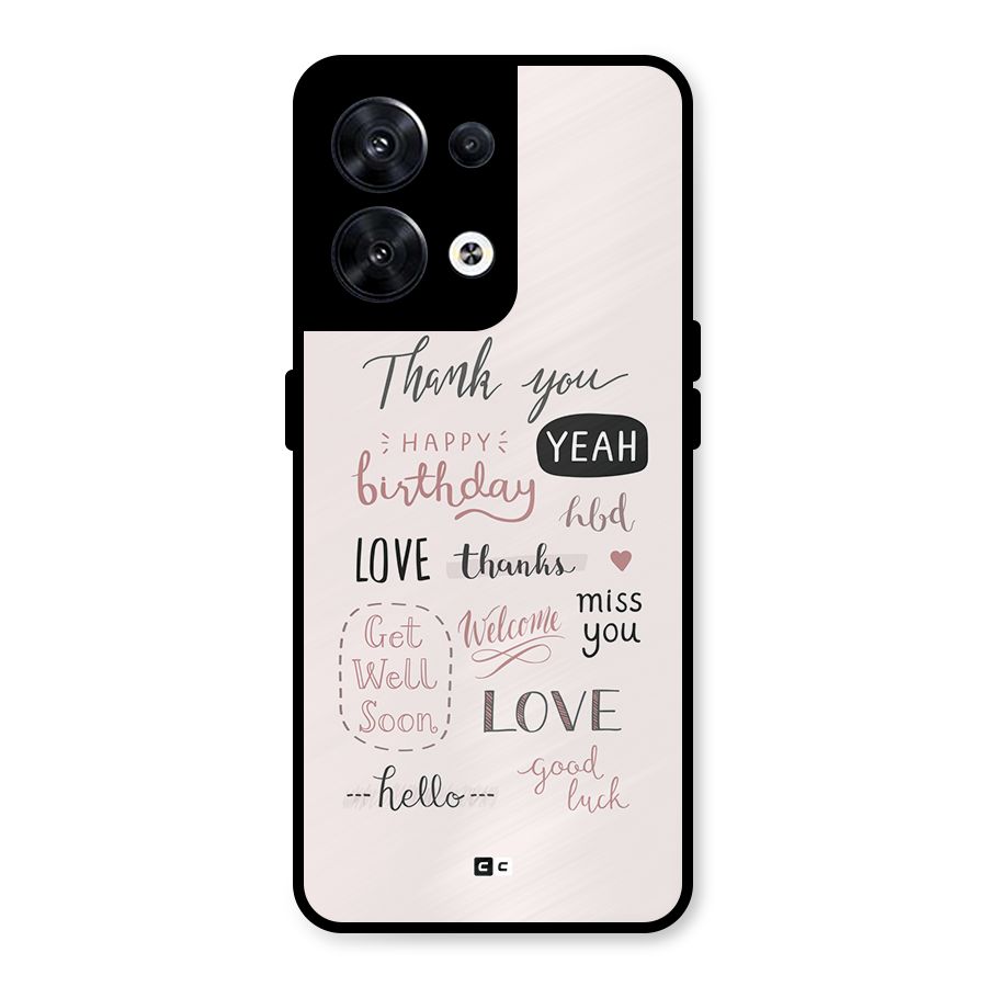 Cute Quotes Metal Back Case for Oppo Reno8 5G