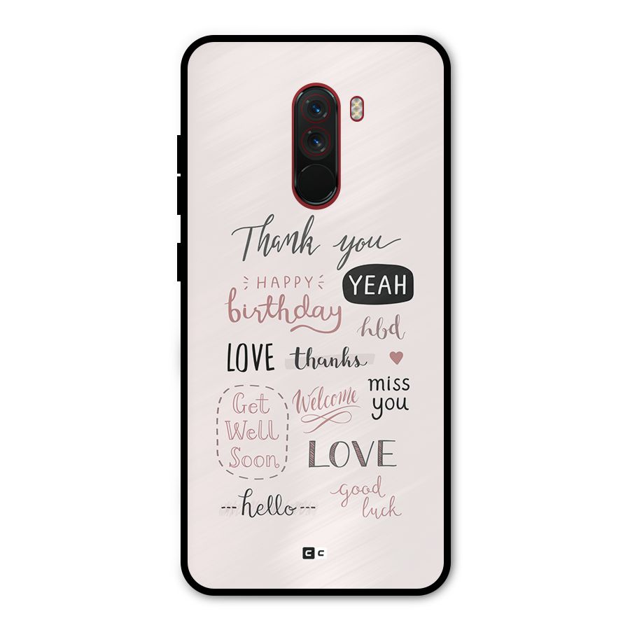 Cute Quotes Metal Back Case for Poco F1