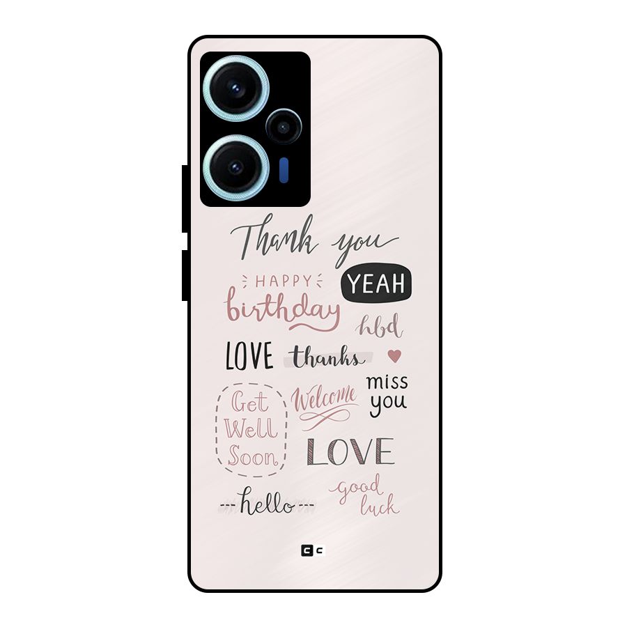 Cute Quotes Metal Back Case for Poco F5