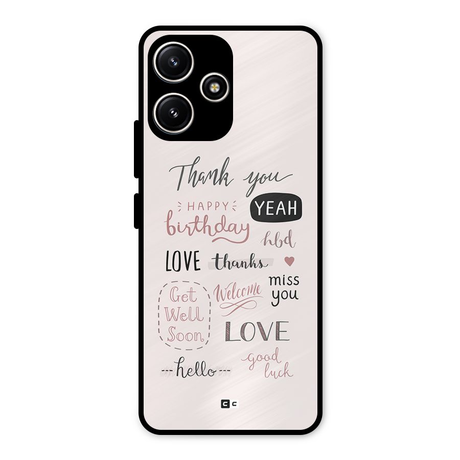 Cute Quotes Metal Back Case for Poco M6 Pro