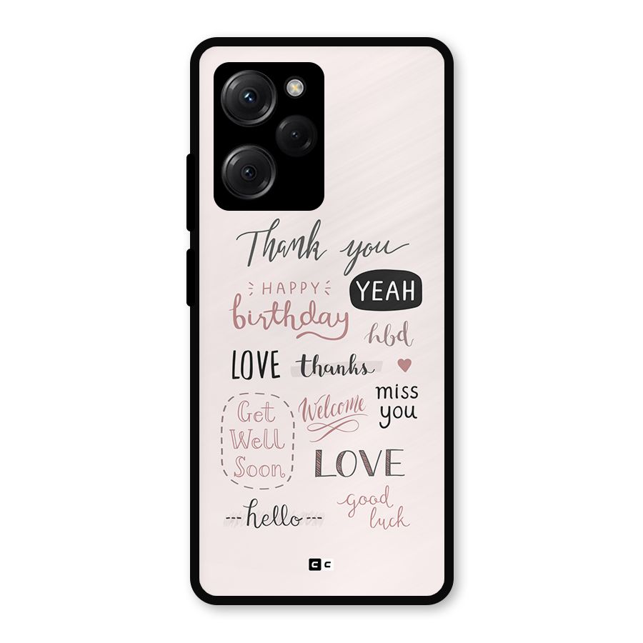 Cute Quotes Metal Back Case for Poco X5 Pro