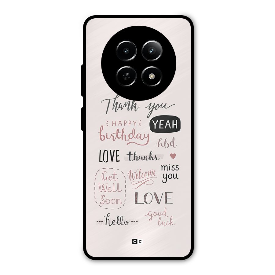 Cute Quotes Metal Back Case for Realme 12x 5G