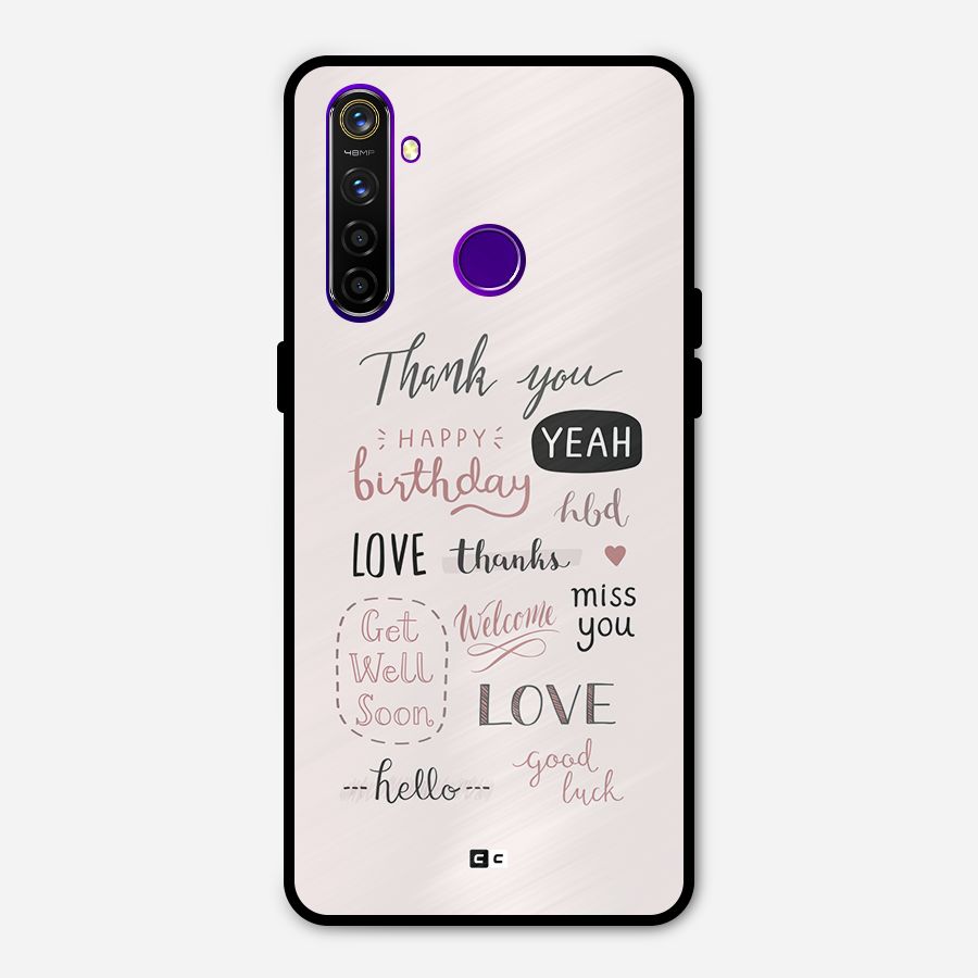 Cute Quotes Metal Back Case for Realme 5 Pro