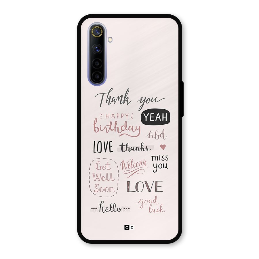 Cute Quotes Metal Back Case for Realme 6i