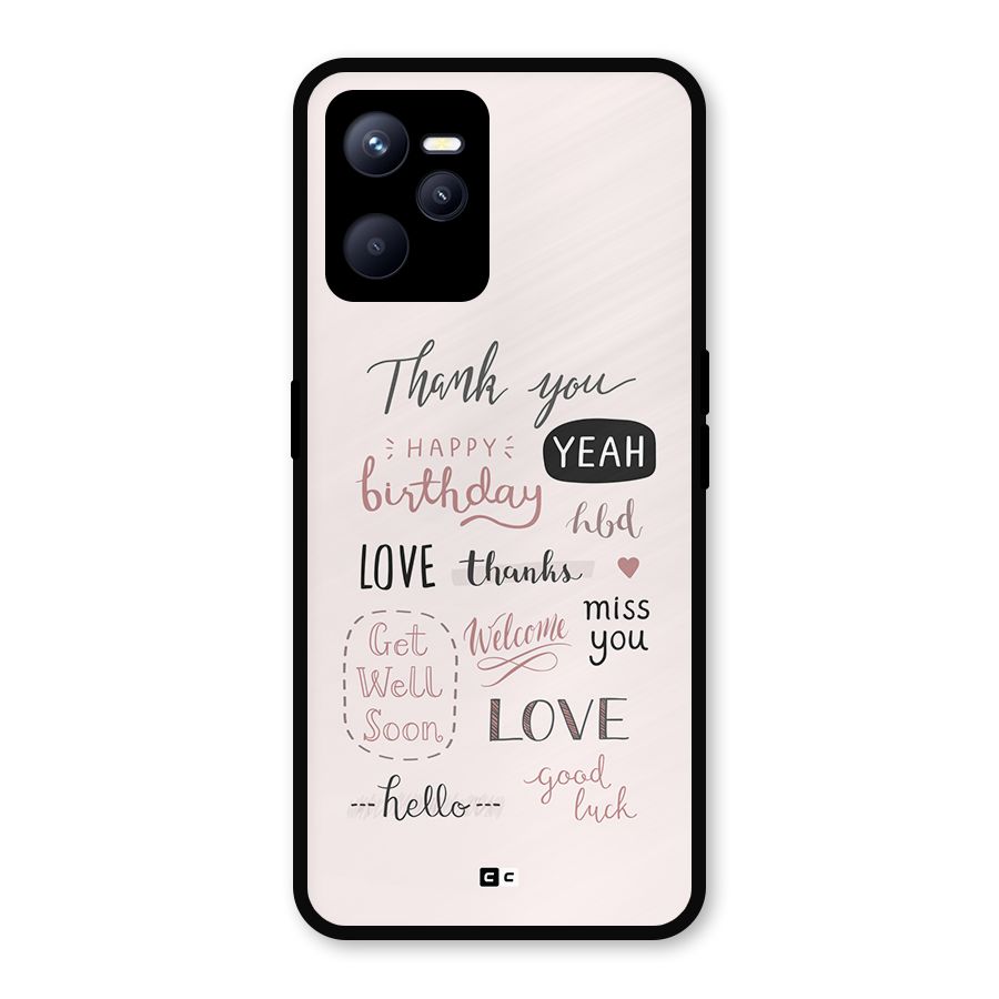 Cute Quotes Metal Back Case for Realme C35