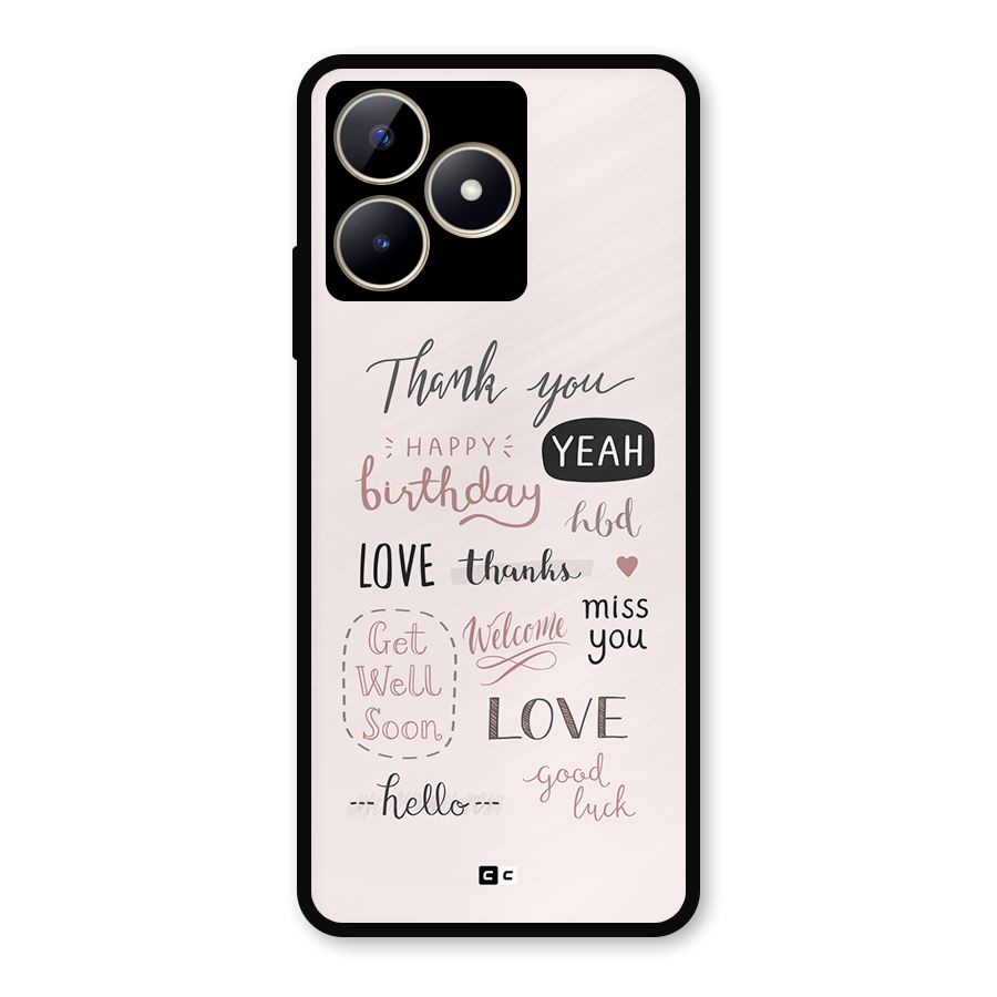 Cute Quotes Metal Back Case for Realme C53