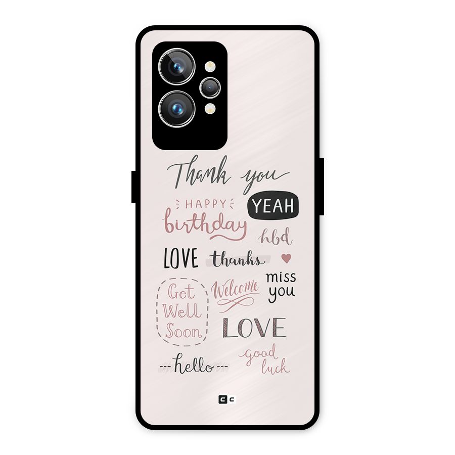 Cute Quotes Metal Back Case for Realme GT2 Pro