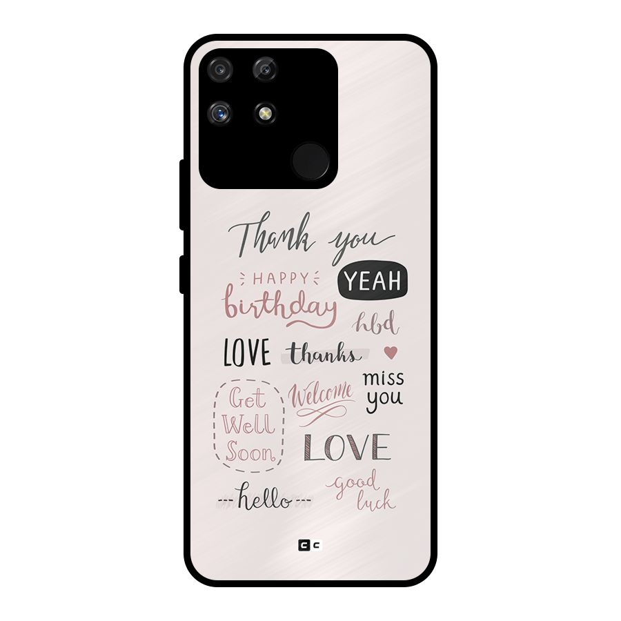 Cute Quotes Metal Back Case for Realme Narzo 50A