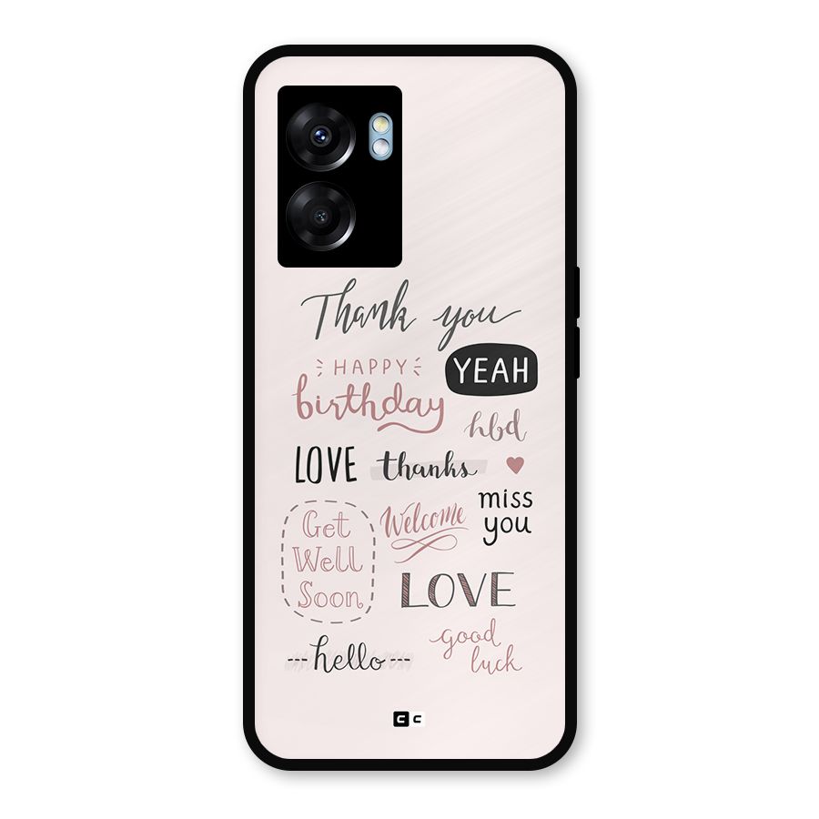 Cute Quotes Metal Back Case for Realme Narzo 50 5G