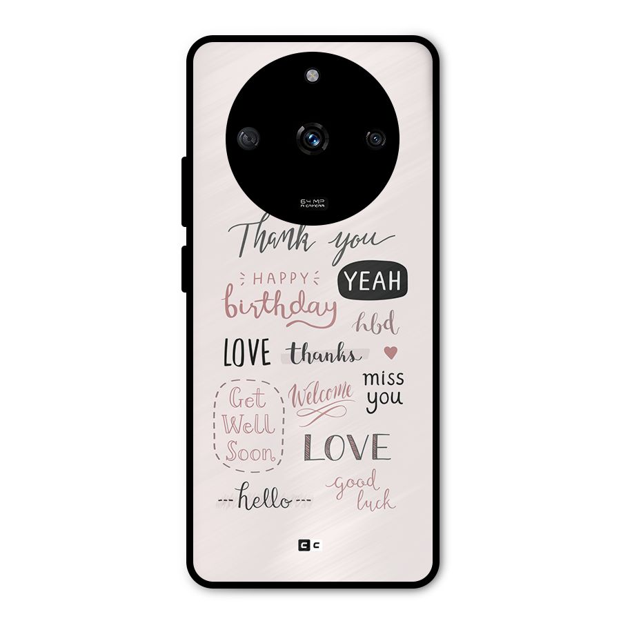 Cute Quotes Metal Back Case for Realme Narzo 60 5G