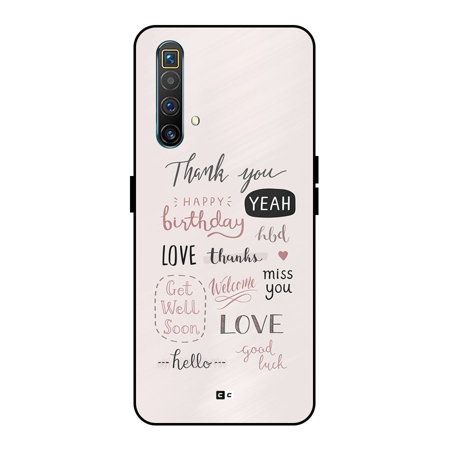 Cute Quotes Metal Back Case for Realme X3