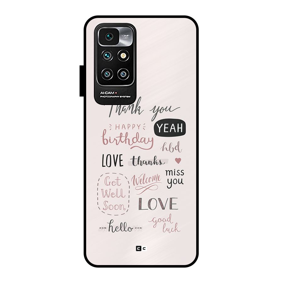 Cute Quotes Metal Back Case for Redmi 10 Prime