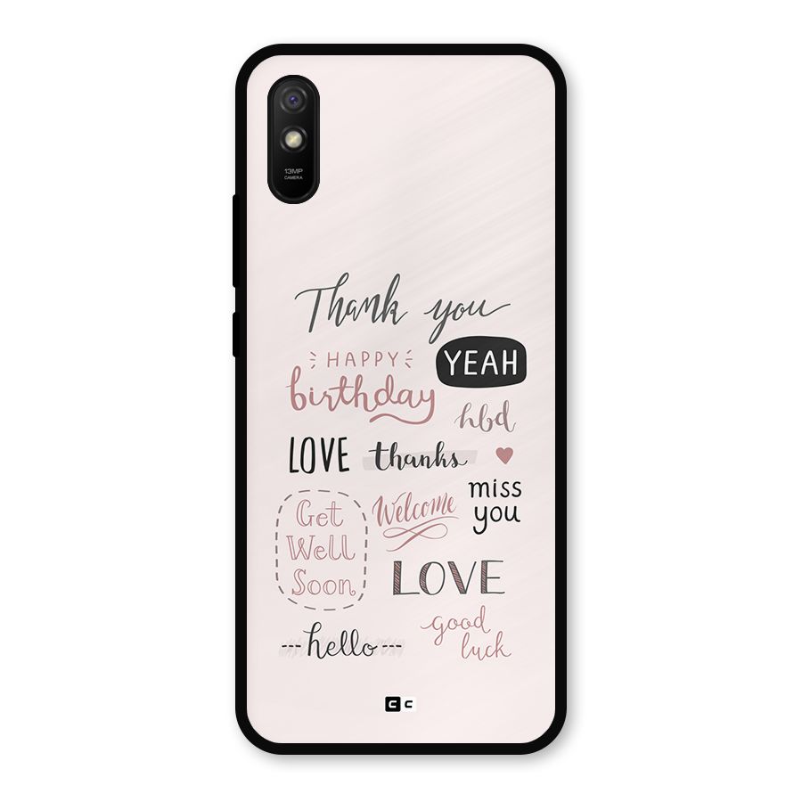 Cute Quotes Metal Back Case for Redmi 9i