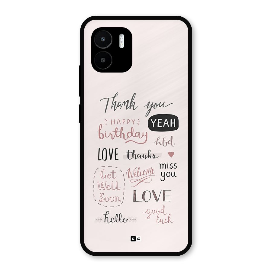 Cute Quotes Metal Back Case for Redmi A1