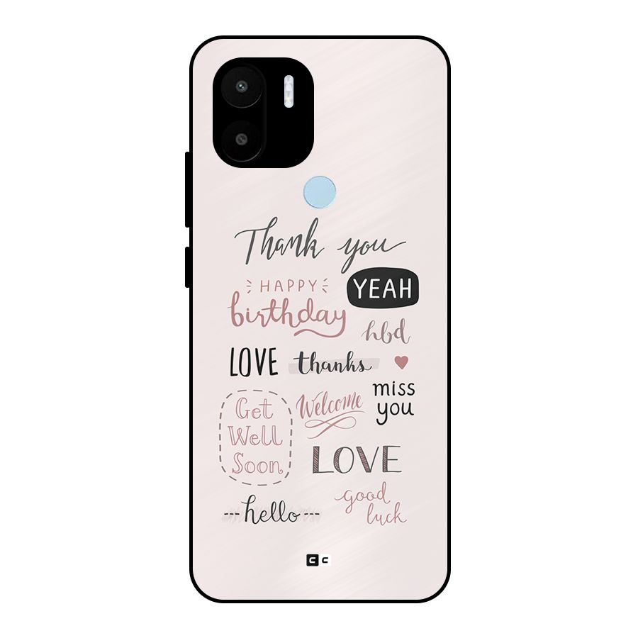 Cute Quotes Metal Back Case for Redmi A1 Plus