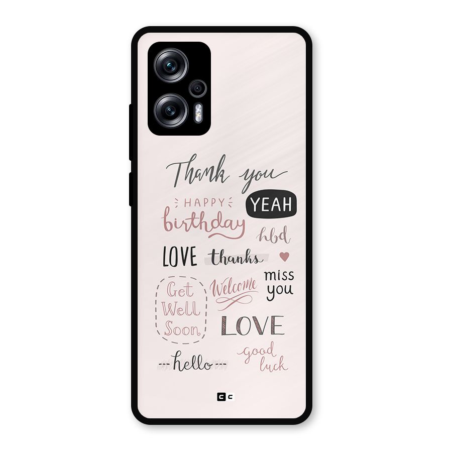 Cute Quotes Metal Back Case for Redmi K50i
