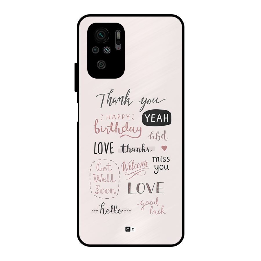 Cute Quotes Metal Back Case for Redmi Note 10S