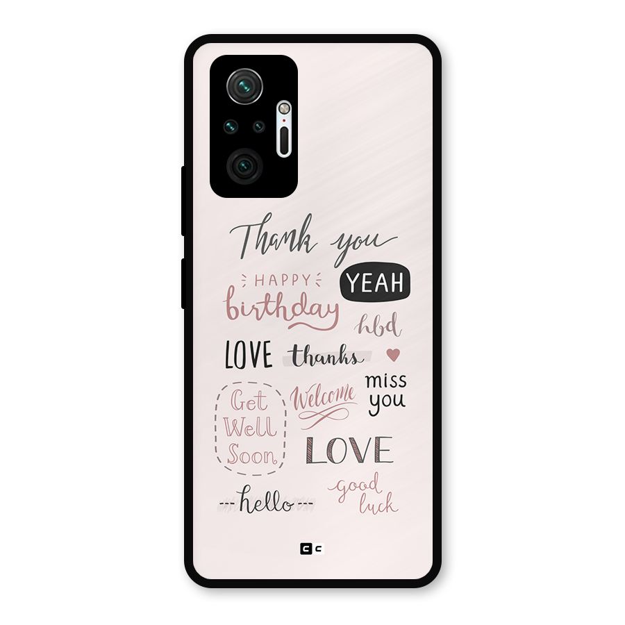 Cute Quotes Metal Back Case for Redmi Note 10 Pro