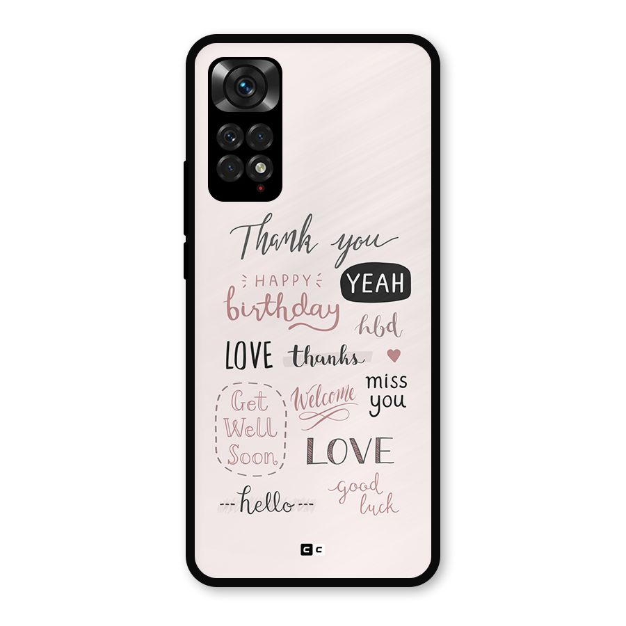 Cute Quotes Metal Back Case for Redmi Note 11