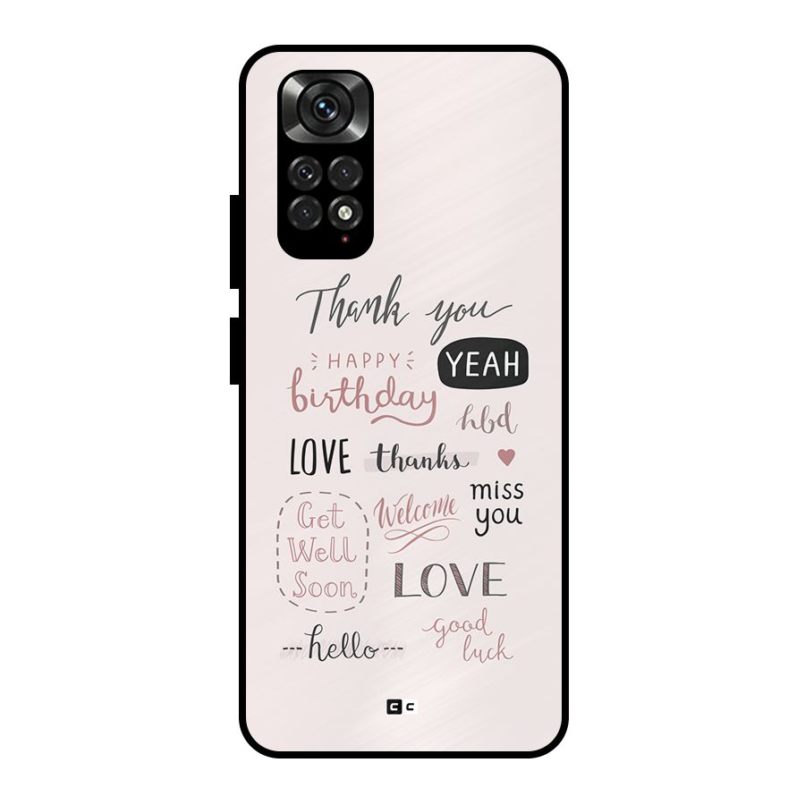 Cute Quotes Metal Back Case for Redmi Note 11 Pro