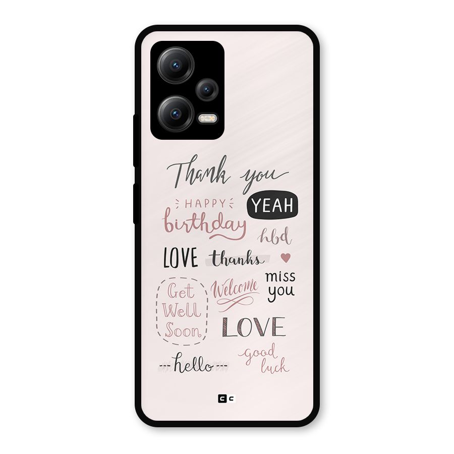 Cute Quotes Metal Back Case for Redmi Note 12 5G